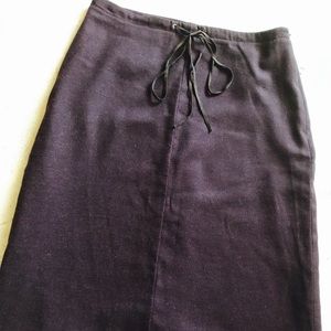 Deep Brown A-Line Knee Length Slim Skirt